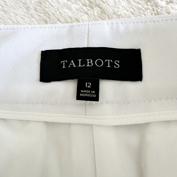 Talbots Pants Size 12 White Lined Crop - Picture 7 of 11